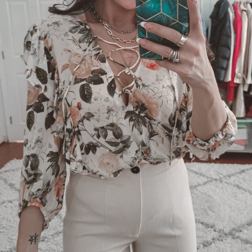 Zara floral boho top